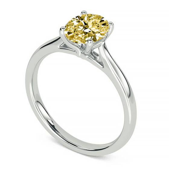 Elegant Fancy Yellow Oval Diamond Engagement Ring