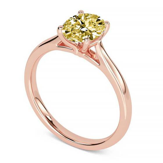 Elegant Fancy Yellow Oval Diamond Engagement Ring