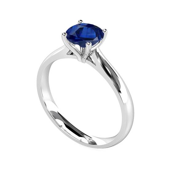 Classic Round Blue Sapphire Solitaire Ring
