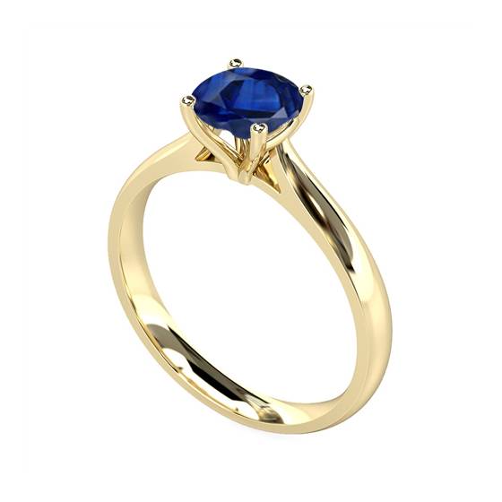 Classic Round Blue Sapphire Solitaire Ring