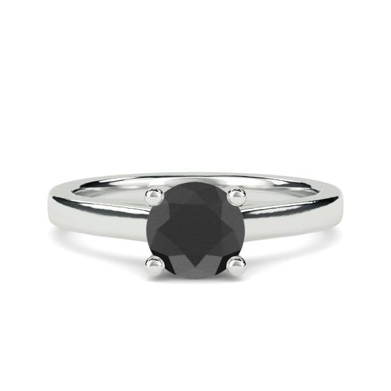 Black Diamond Solitaire Ring