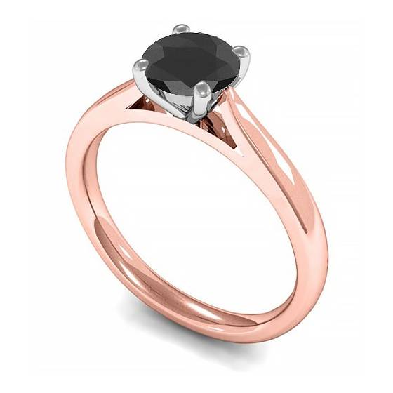 Black Diamond Solitaire Ring