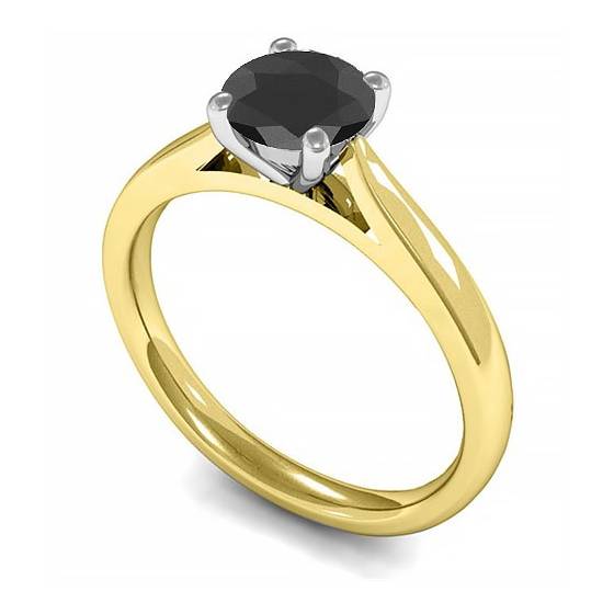 Black Diamond Solitaire Ring