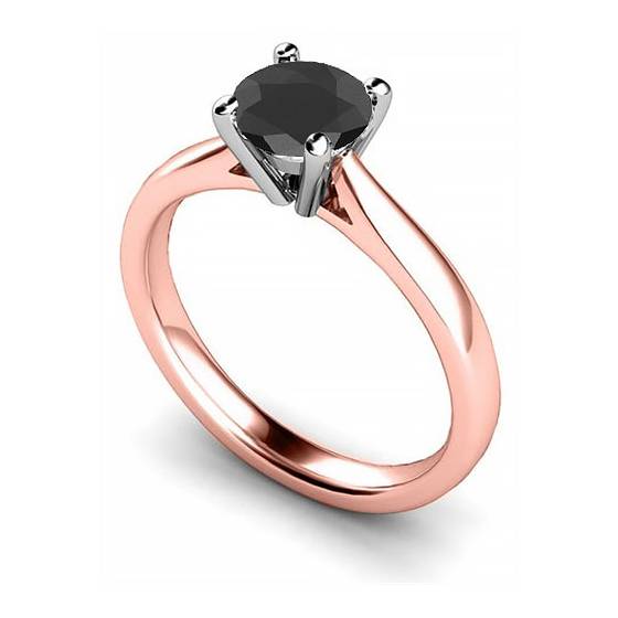 Black Diamond Solitaire Ring