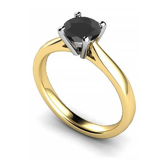 Black Diamond Solitaire Ring