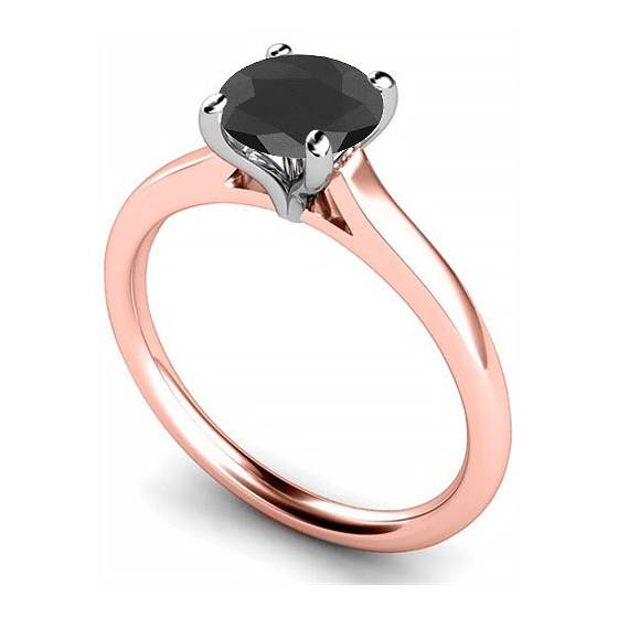 Black Diamond Solitaire Ring