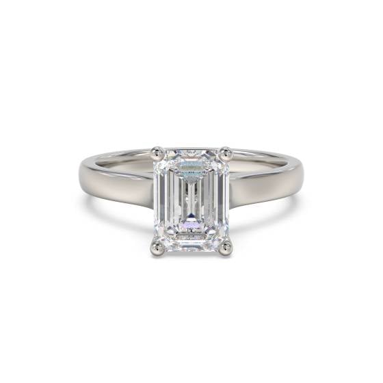 Traditional Emerald Diamond Engagement Ring