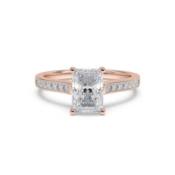 Radiant Diamond Shoulder Set Ring