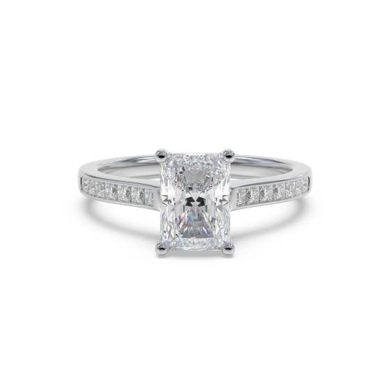Radiant Diamond Shoulder Set Ring