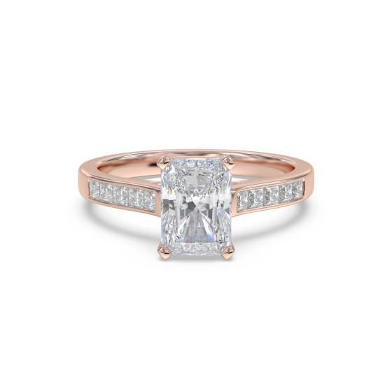 Radiant Diamond Shoulder Set Ring