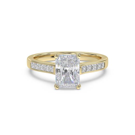 Radiant Diamond Shoulder Set Ring