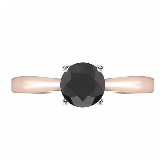 Black Diamond Solitaire Ring
