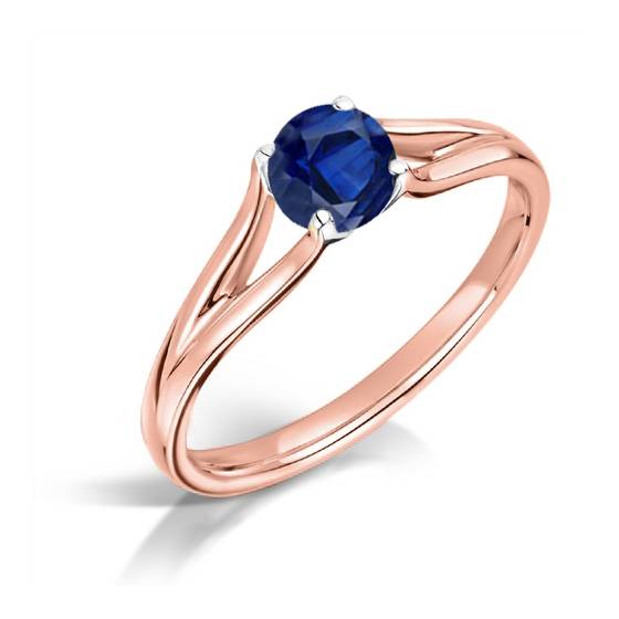 Classic Round Blue Sapphire Solitaire Ring