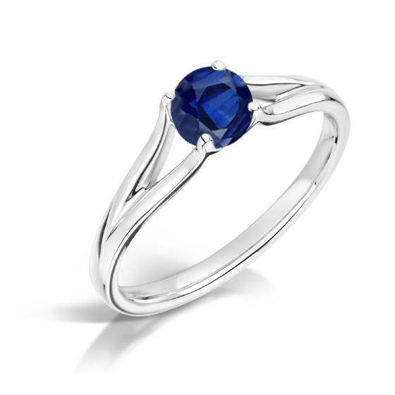 Classic Round Blue Sapphire Solitaire Ring