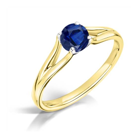 Classic Round Blue Sapphire Solitaire Ring