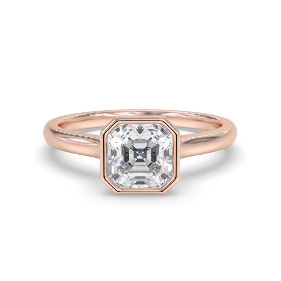 Asscher Diamond Solitaire Ring