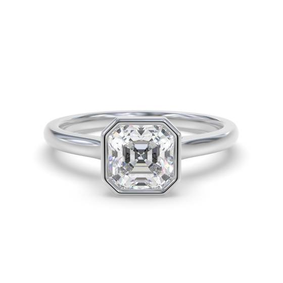 Asscher Diamond Solitaire Ring