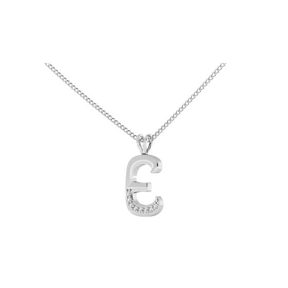 E Alphabet initial Diamond Pendant