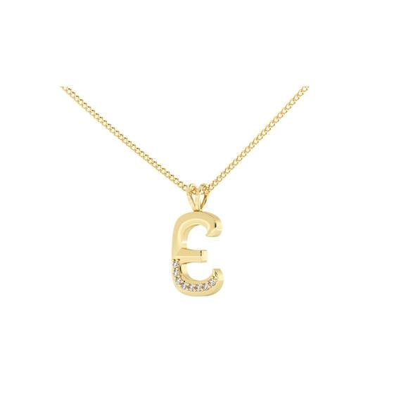 E Alphabet initial Diamond Pendant