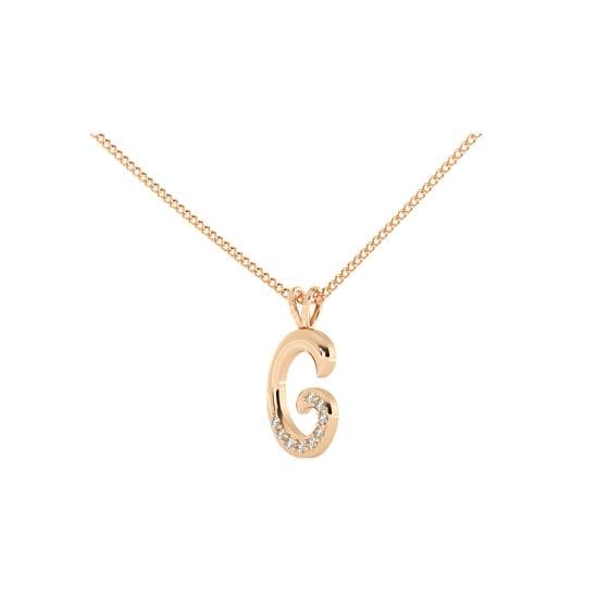 G Alphabet initial Diamond Pendant