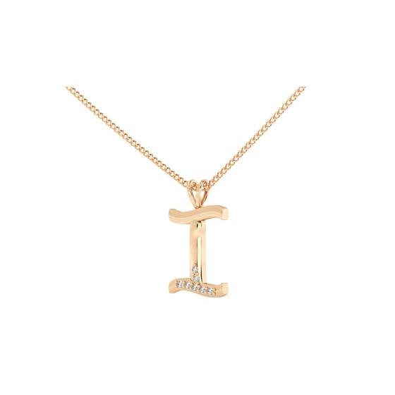 I Alphabet initial Diamond Pendant