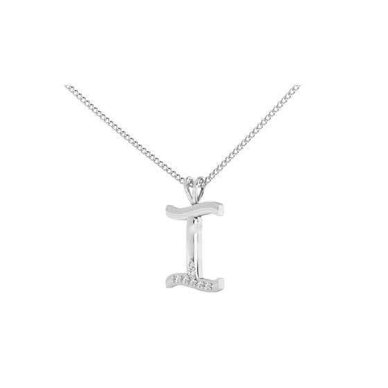 I Alphabet initial Diamond Pendant