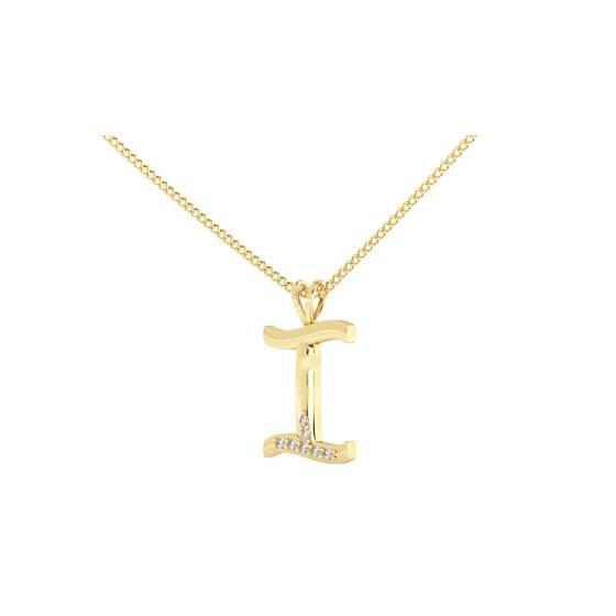 I Alphabet initial Diamond Pendant
