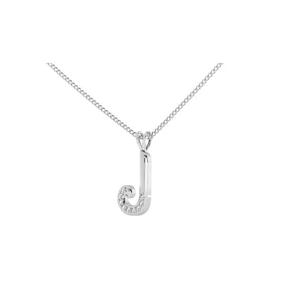 J Alphabet initial Diamond Pendant