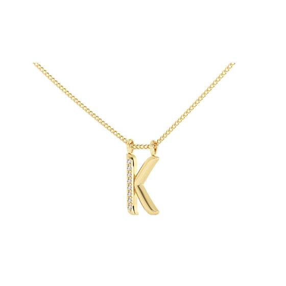 K Alphabet initial Diamond Pendant