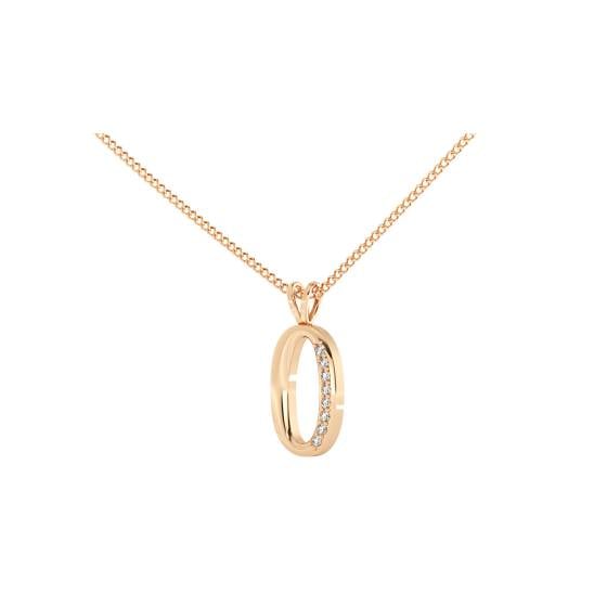 O Alphabet initial Diamond Pendant