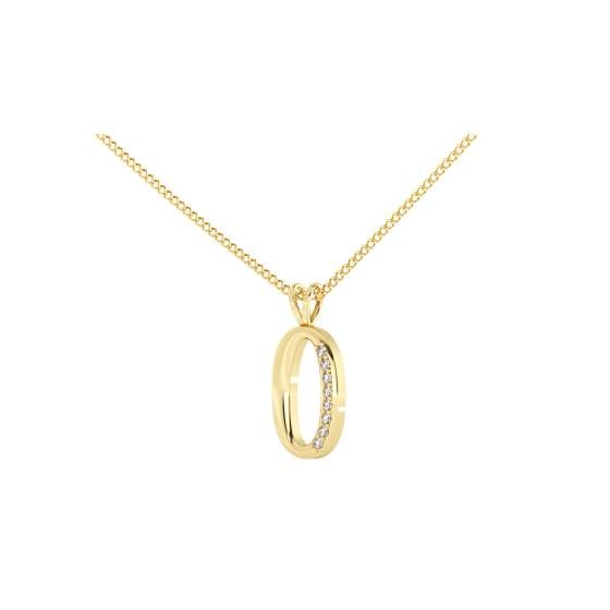 O Alphabet initial Diamond Pendant