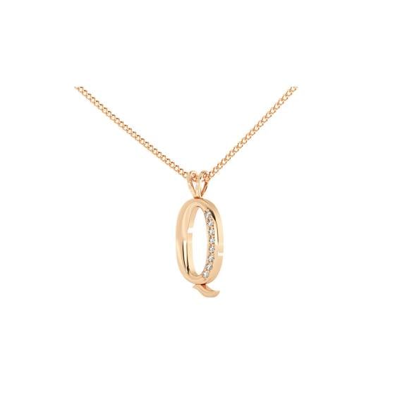 Q Alphabet initial Diamond Pendant