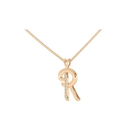 R Alphabet initial Diamond Pendant