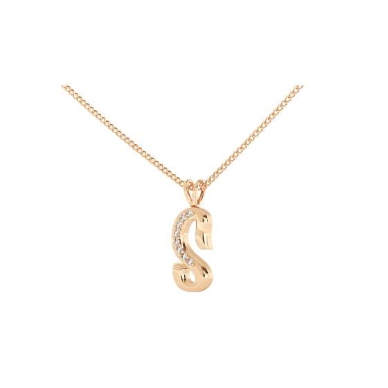 S Alphabet initial Diamond Pendant