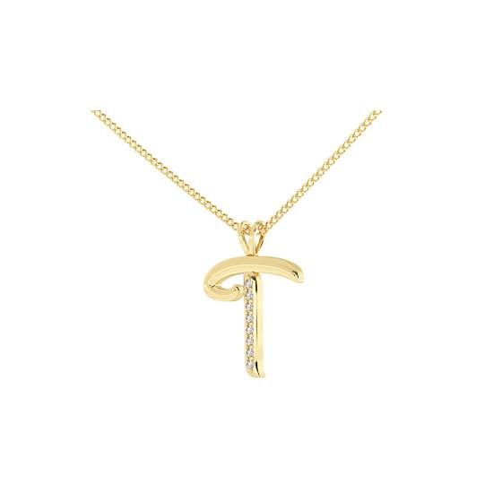 T Alphabet initial Diamond Pendant