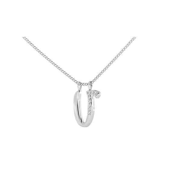 V Alphabet initial Diamond Pendant