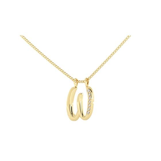 W Alphabet initial Diamond Pendant