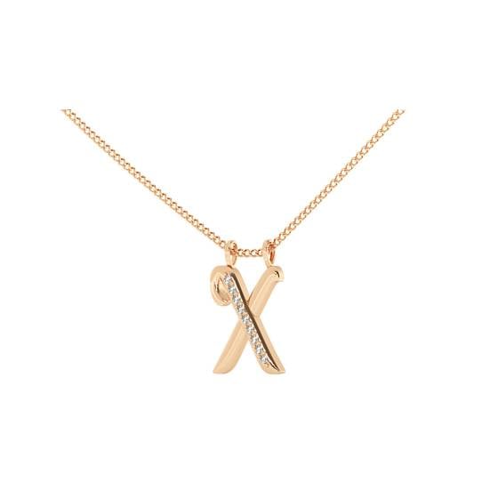 X Alphabet initial Diamond Pendant