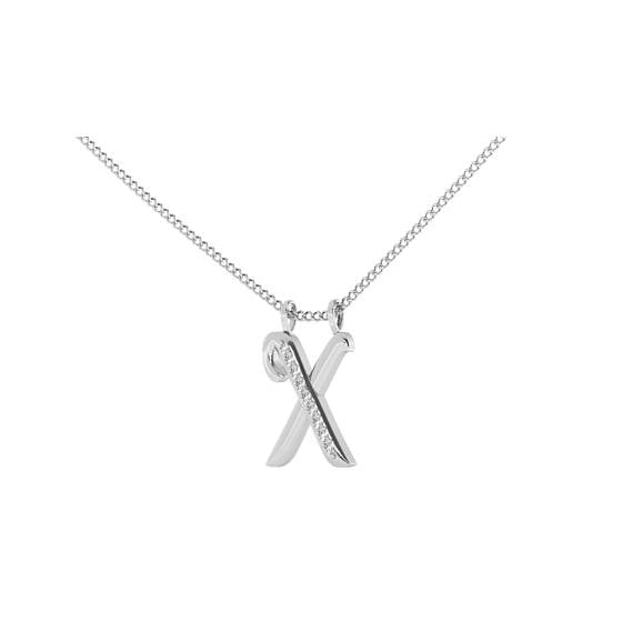 X Alphabet initial Diamond Pendant