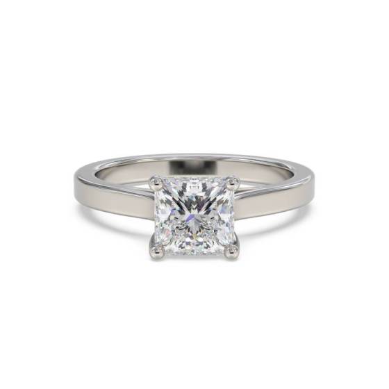 GIA Certified 0.41ct SI1/F Princess Diamond Engagement Ring