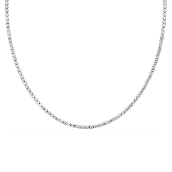 Round Diamond Tennis Necklace