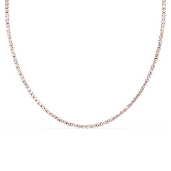 Round Diamond Tennis Necklace
