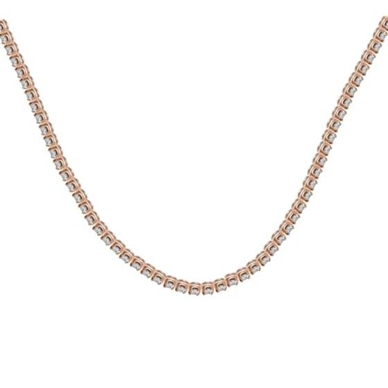Round Diamond Tennis Necklace