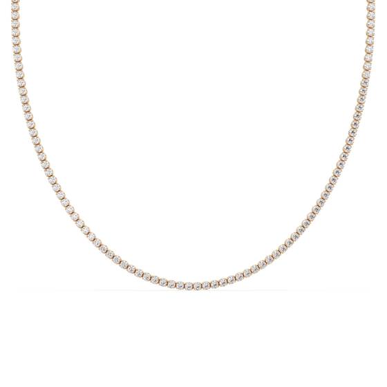 Round Diamond Tennis Necklace