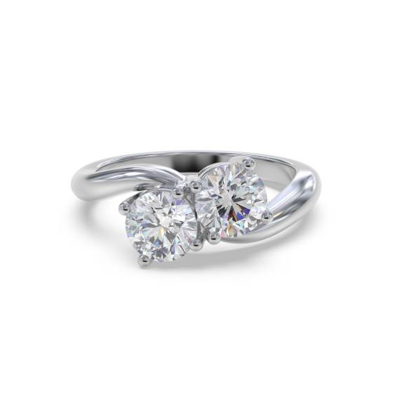 2 Stone Round Diamond Ring
