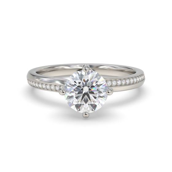 GIA Certified 0.75ct VVS1/F Shoulder Set Diamond Engagement Ring