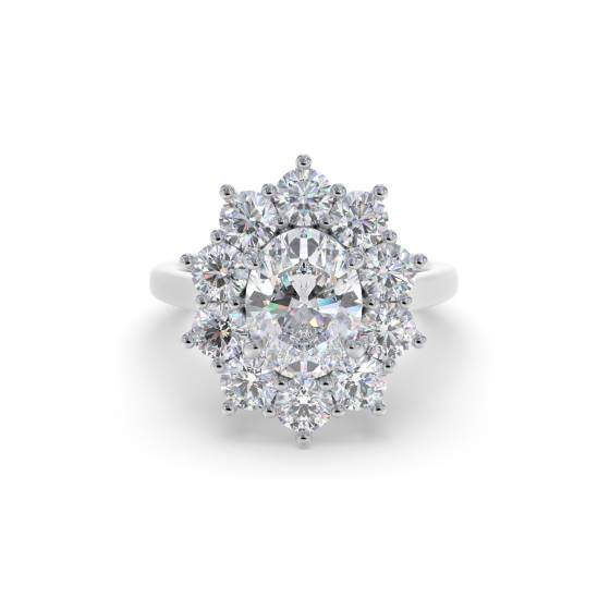 Oval Diamond Halo Ring