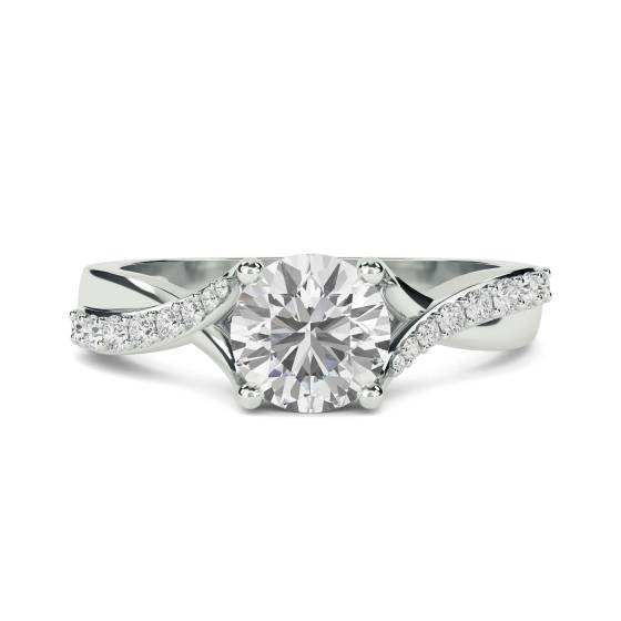 GIA Certified 0.75ct VVS1/D Round Shoulder Set Diamond Engagement Ring