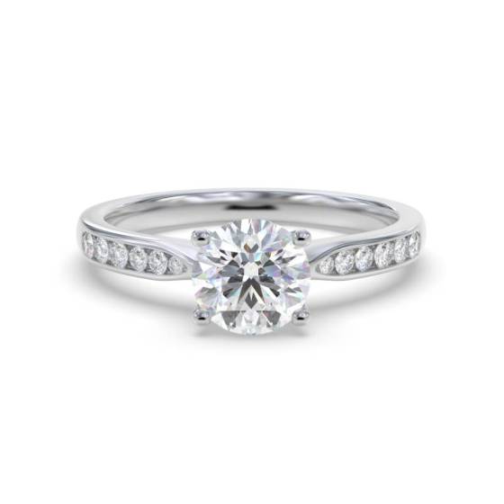 Round Shoulder Set Diamond Engagement Ring