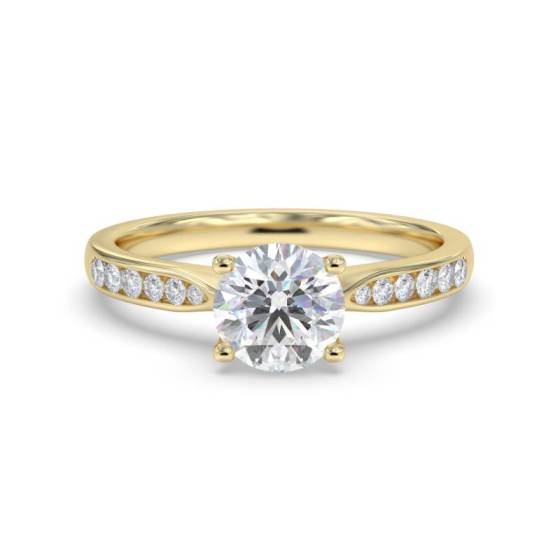 Round Shoulder Set Diamond Engagement Ring
